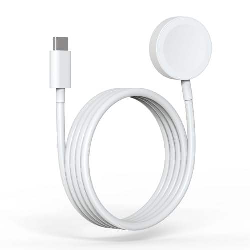 USB C Watch Ladekabel für Apple Watch, Drahtlos Magnetisch Ladegerät für iWatch, 1 Meter Uhr Kabel Type C Tragbare Ladestation Kompatibel mit Apple Watch Serie 9/8/7/6/5/4/3/2/1/Ultra 2/SE von BOVYFUW