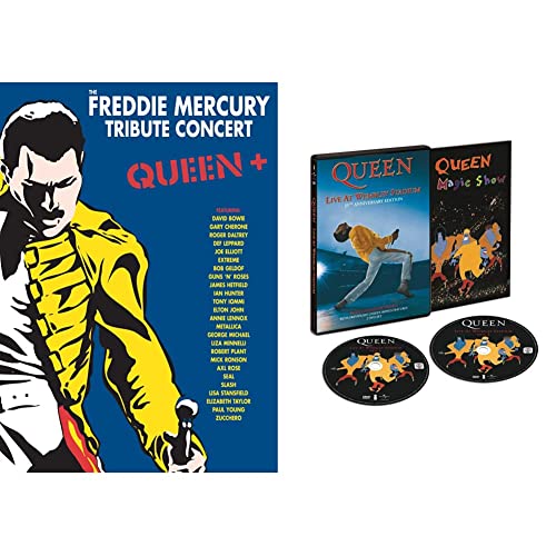 Queen - The Freddie Mercury Tribute Concert [3 DVDs] & Queen - Live at Wembley Stadium [2 DVDs] von BOWIE/LENNOX/MICHAEL/GELDOF/METALLICA/+