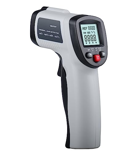 2-in-1 Berührungsloses Infrarot-Thermometer/Thermo-Leckdetektor, GM550F Temperaturpistole 50 ℃ ~ 500 ℃ (-58 °F ~ 1222 °F), mit dreifarbiger Hintergrundbeleuchtung und akustischem Alarm von BOWONG