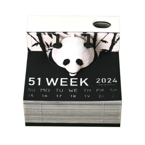 BOWTONG Block 3D Notizblock Mini Panda Papier Modell 217 Blatt Memo Pads Cute Note Papier Notizen Geschenke Pad Note Sticky 3D Kinder Block von BOWTONG