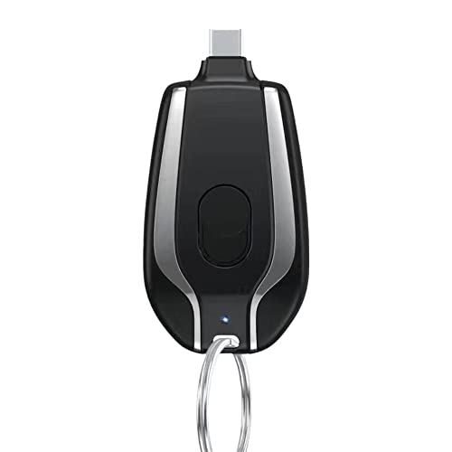 Schlüsselanhänger Power Bank, 1500mAh Mini Power Notfall Pod, Tragbares Ultrakompaktes Externes Schnellladegerät Power Bank Akkupack, Typ-C Mini Power Notladegerät für Android von BOWTONG