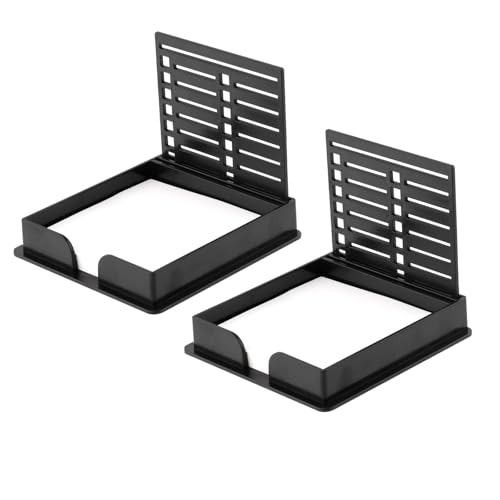 2stk Haftnotiz-Schablonen mit 4stk Aufklebern, Haftnotiz-Halter-Clip Linienfeld-Zeichenvorlage Notizblock-Organizer Selbstklebender Notizblock-Maker für Büro Zuhause Schule (Schwarz) von BOXOB