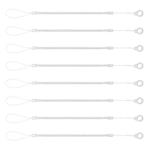8 Stück Elastisches Halteband, 25cm Stiftleine Anti-Verlust Stylus-Halterung Einziehbar Spiralband Stylus-Halterung Kordel für Halteband Zeichenstift an Tablet-Touchscreen (Weiß) von BOXOB