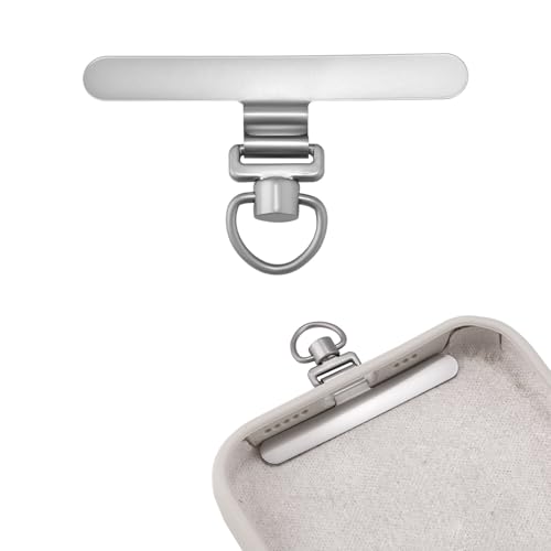 BOXOB Telefon Patch, Telefon Metallpatch aus Edelstahl um 360 ° Drehbarer Telefonpatch Ultradünner Telefongurt Patch für Mobiltelefone(Silber) von BOXOB