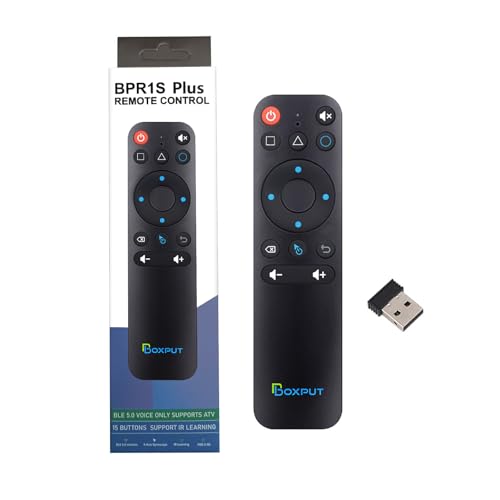 BOXPUT BPR1S Plus Remote Control, Remote Controller, Air Mouse, Air Mouse Remote, Air Mouse USB, Air Mouse Android Box, Sprachsteuerung Fernbedienung, BT Voice, 6-Axis Gyroscope, Fits TV/TV Box von BOXPUT