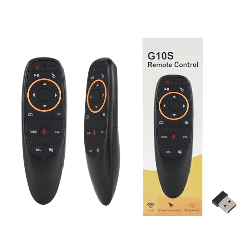 BOXPUT G10S Air Mouse Fernbedienung, Alternative Fernbedienung mit Sprachfunktion, mit 6-Achsen Gyroskop, 2.4G RF, Ausgestattet mit USB-Empfänger, passend für TV/TV-Box/TV Sticks von BOXPUT