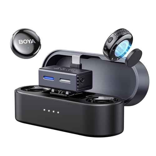 BOYA BOYALINK 3 Lavalier Mikrofon für Handy, iPhone 15/16, Android, Kamera, Mini Mikrofon mit 3-IN-1 RX, AI Rauschunterdrückung, Ansteckmikrofon, App-Steuerung, 300 m, Clip-On Mic für Videoaufnahmen von BOYA