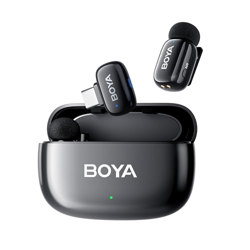 BOYAMini USB C Mikrofon Handy Kabellos, AI Stimme ändern, 2 Pack Lavalier Mikrofon Wireless für Podcast Live Stream Tiktok Vlog Video Aufnahme von BOYA