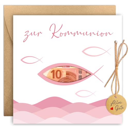 BOYATONG Geldgeschenk Kommunion Verpackung mit Umschlägen, Kommunion Geschenke für Mädchen, Coole Geschenke zur Kommunion, Kommunionkarten Geldgeschenk Mädchen von BOYATONG