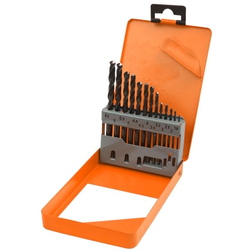 BOYMA 13-teiliges Metallbohrer-Set, Metallbohrer mit Metallbox, von 1,5 bis 6,5 mm-HSS DIN338, Spiralbohrer für Eisen von BOYMA