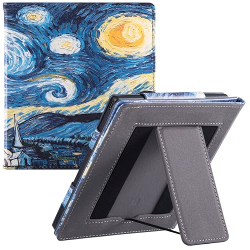 BOZHUORUI Schutzhülle für Onyx Boox Tablet Go 7 Farben/Boox Page E-Reader mit 17,8 cm (7 Zoll), Premium-PU-Leder, mit zwei Handschlaufen, automatischer Schlaf-/Wachmodus (Sternenhimmel) von BOZHUORUI