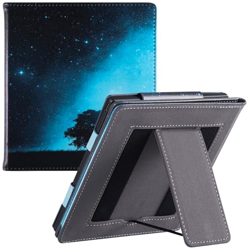 BOZHUORUI Schutzhülle für Onyx Boox Tablet Go 7 Farben/Boox Page E-Reader mit 17,8 cm (7 Zoll), Premium-PU-Leder, mit zwei Handschlaufen, automatischer Schlaf-/Wachmodus (großer Sternenhimmel) von BOZHUORUI