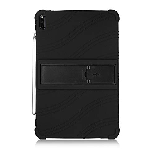 Generisch Tablet Hülle für Huawei MatePad Pro 2019 MRX-al07 / w09 10,8 Zoll Tablet, Silikon Tablet Cover Case Schutzhülle mit Standfunktion, Schwarz von BOZONLI