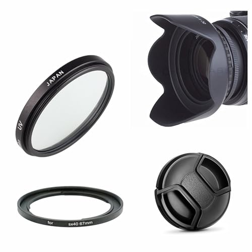 67 mm UV-Filter &Gegenlichtblende, Adapterring, for Canon for Powershot SX50 SX40 SX530 SX540 for HS Digitalkamera (Size : SX540) von BOtizr