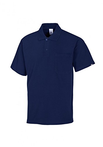 BP 1222-180-110-XL Unisex-Poloshirt, 1/2 Ärmel, Polokragen mit Druckknopfband, Länge 70 cm, 200,00 g/m² Reine Baumwolle, Nachtblau ,XL von BP