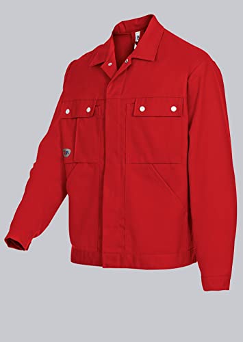 BP 1479-720-81-45/47 Arbeitsjacke, Verdecktes Druckknopfband und Taschen, 305,00 g/m² Verstärkte Baumwolle, rot, 45/47 von BP