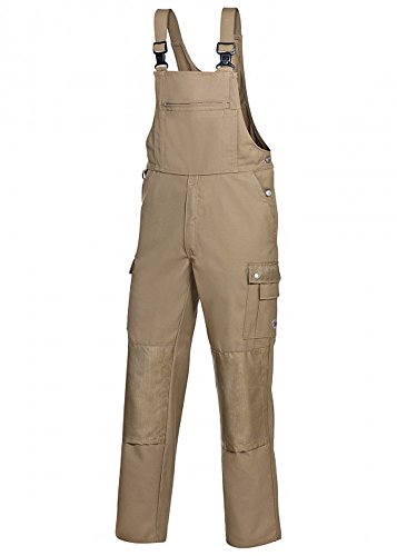 BP 1487-720-44-60 Latzhose, Stretch-Hosenträger mit Clipbefestigungen, 305,00 g/m² Verstärkte Baumwolle, Sand, 60 von BP