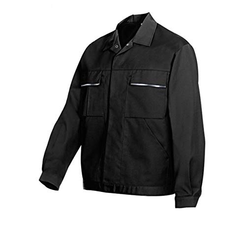 BP 1602-559-32-44/46n Arbeitsjacke, Verdecktes Druckknopfband und Taschen, 245,00 g/m² Stoffmischung, schwarz, 44/46n von BP