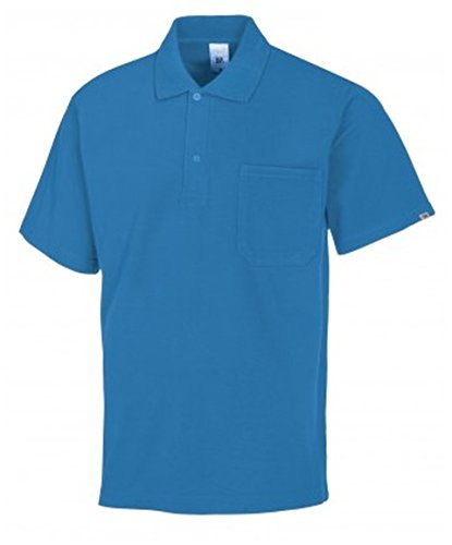 BP 1612-181-116-3XL Unisex-Poloshirt, 1/2 Ärmel, Polokragen mit Knopfleiste, 70 cm, 220,00 g/m² Stoffmischung, azurblau, 3XL von BP