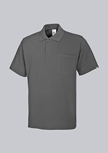 BP 1612-181-53-S Unisex-Poloshirt, 1/2 Ärmel, Polokragen mit Knopfleiste, 70 cm, 220,00 g/m² Stoffmischung, dunkelgrau, S von BP