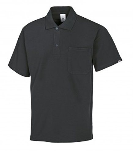 BP 1612-181-56-S Unisex-Poloshirt, 1/2 Ärmel, Polokragen mit Knopfleiste, 70 cm, 220,00 g/m² Stoffmischung, anthrazit, S von BP