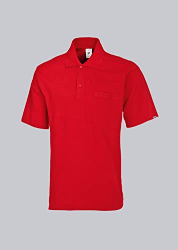 BP 1612-181-81-S Unisex-Poloshirt, 1/2 Ärmel, Polokragen mit Knopfleiste, 70 cm, 220,00 g/m² Stoffmischung, rot, S von BP