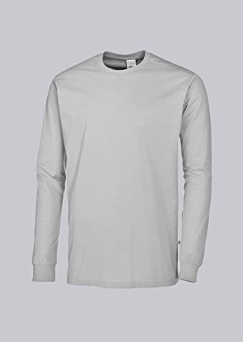 BP 1620-171-51-2XL Langärmeliges Unisex-T-Shirt, 1/1 Ärmel, Rundhalsausschnitt und Strickbund, 70 cm, 180,00 g/m² Stoffmischung, hellgrau, 2XL von BP