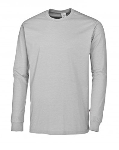 BP 1620-171-51-XS Langärmeliges Unisex-T-Shirt, 1/1 Ärmel, Rundhalsausschnitt und Strickbund, 70 cm, 180,00 g/m² Stoffmischung, hellgrau, XS von BP