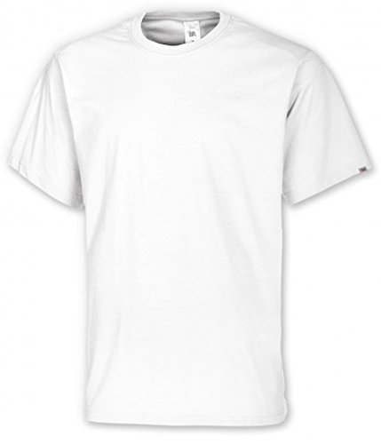 BP 1621-171-21-5XL Unisex-T-Shirt, 1/2 Ärmel, Rundhals, Länge 70 cm, 180,00 g/m² Stoffmischung, weiß, 5XL von BP