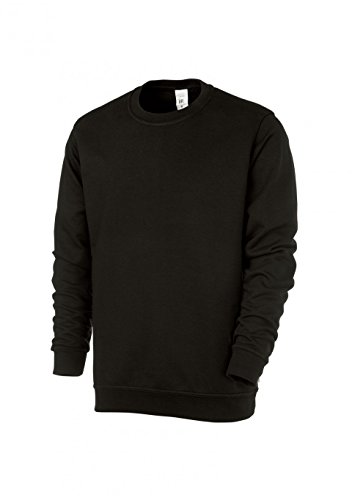 BP 1623-193-32-M Unisex-Sweatshirt, Lange Ärmel, Rundhalsausschnitt, Strickbündchen an Ärmeln und Saum, 320,00 g/m² Verstärkte Baumwolle, schwarz, M von BP