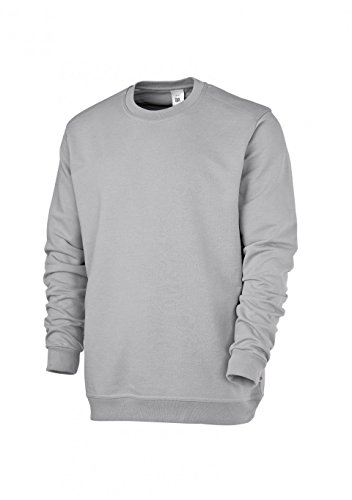 BP 1623-193-51-L Unisex-Sweatshirt, Lange Ärmel, Rundhalsausschnitt, Strickbündchen an Ärmeln und Saum, 320,00 g/m² Verstärkte Baumwolle, hellgrau, L von BP