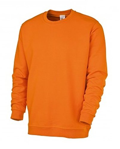 BP 1623-193-85-M Unisex-Sweatshirt, Lange Ärmel, Rundhalsausschnitt, Strickbündchen an Ärmeln und Saum, 320,00 g/m² Verstärkte Baumwolle, orange, M von BP