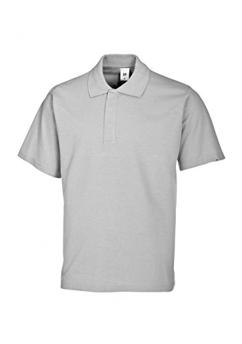 BP 1625-181-51-XL Unisex-Poloshirt, 1/2 Ärmel, Polokragen mit verdecktem Druckknopfband, 70 cm, 220,00 g/m² Stoffmischung, hellgrau, XL von BP