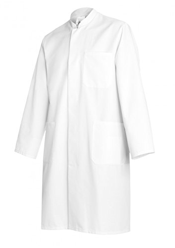 BP 1626-130-21-46n Mantel für Männer, Langarm, Stehkragen, 205,00 g/m² Reine Baumwolle, weiß, 46n von BP