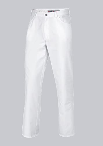 BP 1643-558-21-XLn Unisex-Hose, Jeans-Stil mit verstellbarem Gummizug hinten, 245,00 g/m² Stoffmischung, weiß, XLn von BP