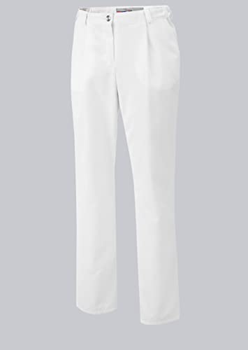 BP 1647-400-21-36n Hosen für Frauen, mit Bundfalten und Taschen, 215,00 g/m² Stoffmischung, weiß, 36n von BP
