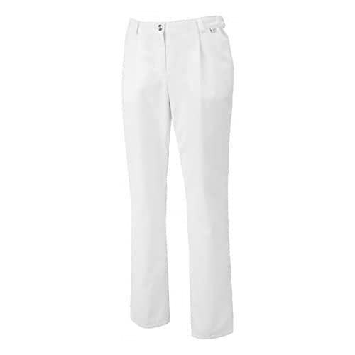 BP 1647-400-21-42s Hosen für Frauen, mit Bundfalten und Taschen, 215,00 g/m² Stoffmischung, weiß, 42s von BP