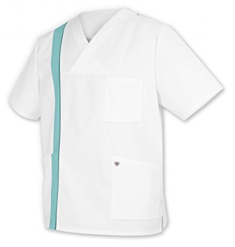 BP 1652-400-71-Ln Unisex Überzieh-Kasack, 1/2 Hülse, V-Ausschnitt mit Überlappung und 1 Druckknopf, 215,00 g/m² Stoffmischung, weiß/minze, Ln BP 1652-400-71-Ln Unisex Überzieh-Kasack, 1/2 Hülse, V-Ausschnitt mit Überlappung und 1 Druckknopf, 215,00 g/m² Stoffmischung, weiß/minze, Ln von BP
