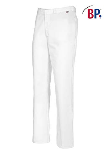 BP 1672-750-21-4XLn Unisex-Hose, mit elastischer, verstellbarer Taille, 250,00 g/m² Verstärkte Baumwolle, weiß, 4XLn von BP