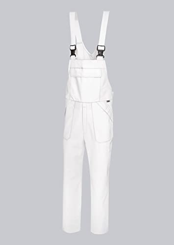 BP 1681-558-21-2XLn Unisex Arbeits-Latzhose, mit elastischer, verstellbarer Taille, 245,00 g/m² Stoffmischung, weiß, 2XLn von BP