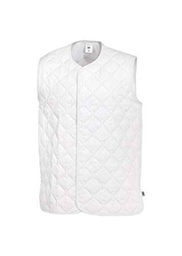 BP 1683-665-21-Sn Unisex-Steppweste, Ärmellos, V-Ausschnitt, 500,00 g/m² Stoffmischung, weiß, Sn von BP