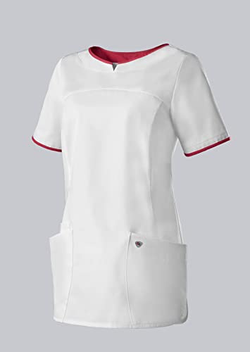 BP 1700-485-2188 Schlupfkasack Für Damen, Moderne Passform, 50% Baumwolle/50% Polyester, Weiß/Koralle, Größe Ln von BP