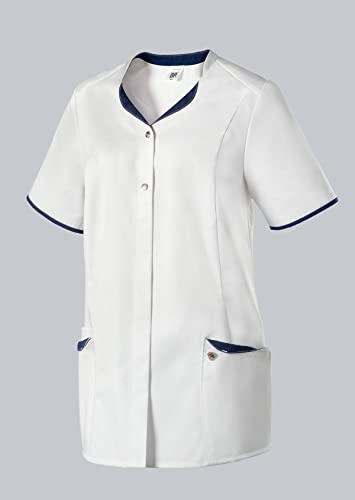 BP 1702-485-2110 Kasack Für Damen, Moderne Passform, 50% Baumwolle/50% Polyester, Weiß/Nachtblau, Größe XSn von BP