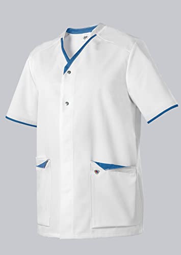 BP 1703-485-2106 Kasack Für Sie & Ihn, Normale Passform, 50% Baumwolle/50% Polyester, Weiß/azurblau, Größe 2XLn von BP