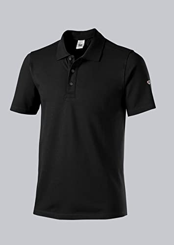 BP 1712-230-32-2XL Unisex-Poloshirt, 1/2 Ärmel, Polokragen mit Knopfleiste, 70 cm, 195,00 g/m² Baumwolle mit Stretch, schwarz, 2XL von BP