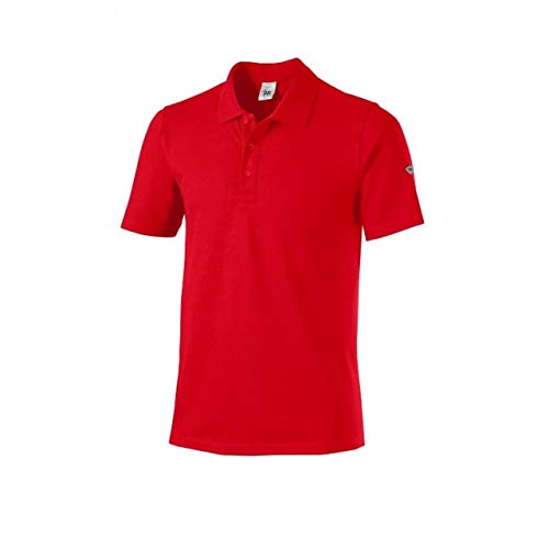 BP 1712-230-81-2XL Unisex-Poloshirt, 1/2 Ärmel, Polokragen mit Knopfleiste, 70 cm, 195,00 g/m² Baumwolle mit Stretch, rot, 2XL von BP