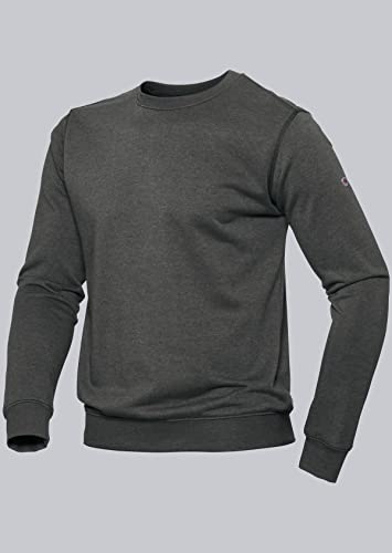 BP 1720-293-0056-S Unisex-Sweatshirt, Schlanke Silhouette, lange Ärmel und Rundhalsausschnitt, 280,00 g/m² Baumwolle mit Stretch, anthrazit, S von BP