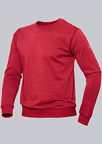 BP 1720-293-0081-2XL Unisex-Sweatshirt, Schlanke Silhouette, lange Ärmel und Rundhalsausschnitt, 280,00 g/m² Stoffmischung mit Stretch, rot, 2XL von BP