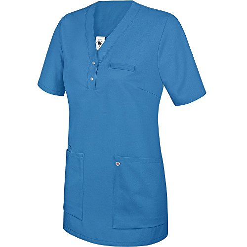 BP 1740-435-116-L Überzieh-Kasack für Frauen, 1/2 Hülse, V-Ausschnitt mit schmalem Druckknopfband, 180,00 g/m² Stoffmischung, azurblau ,L BP 1740-435-116-L Überzieh-Kasack für Frauen, 1/2 Hülse, V-Ausschnitt mit schmalem Druckknopfband, 180,00 g/m² Stoffmischung, azurblau ,L von BP