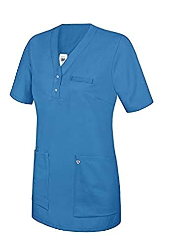 BP 1740-435-116-M Überzieh-Kasack für Frauen, 1/2 Hülse, V-Ausschnitt mit schmalem Druckknopfband, 180,00 g/m² Stoffmischung, azurblau ,M BP 1740-435-116-M Überzieh-Kasack für Frauen, 1/2 Hülse, V-Ausschnitt mit schmalem Druckknopfband, 180,00 g/m² Stoffmischung, azurblau ,M von BP
